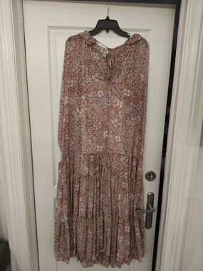 Free People Pink Floral Tiered Maxi Dress